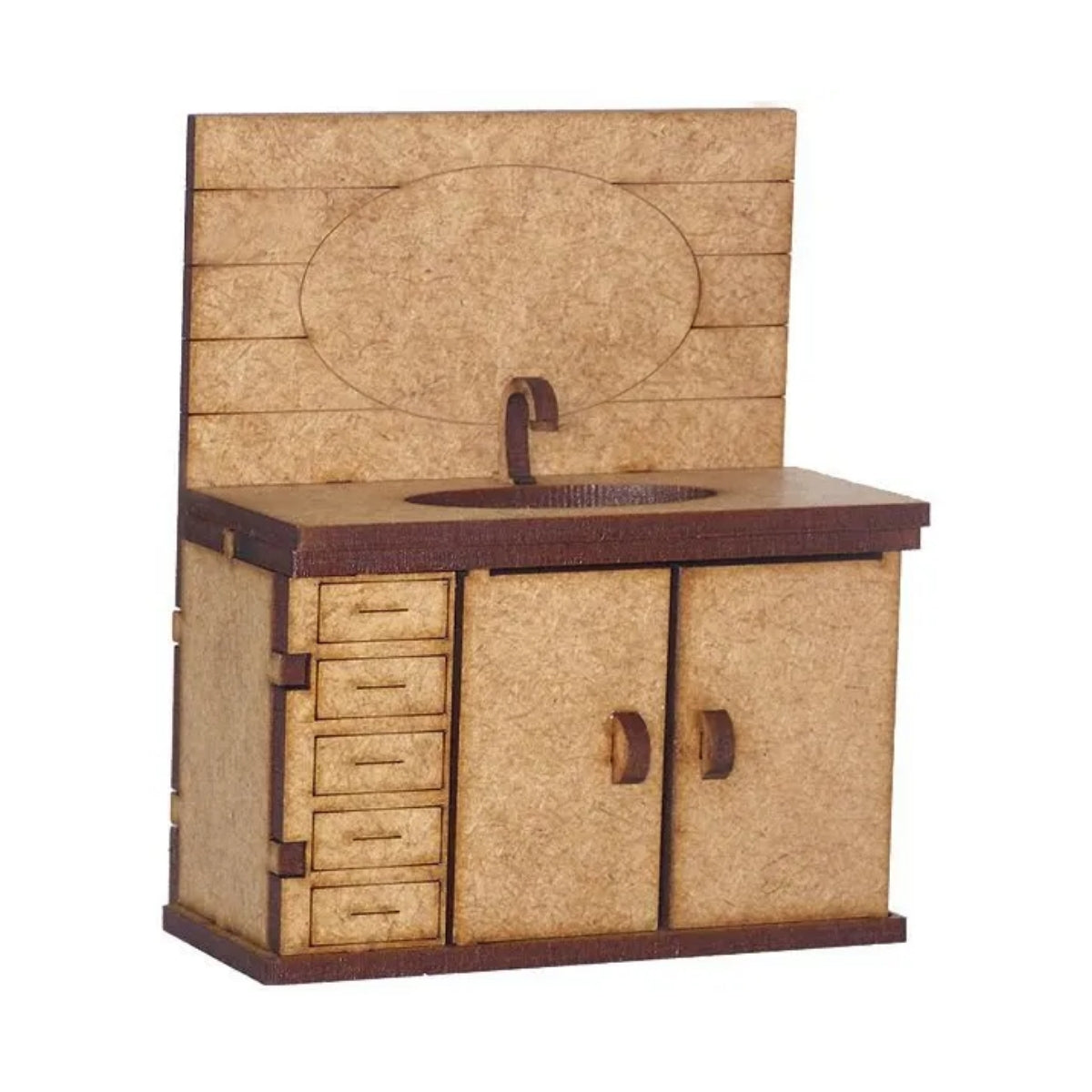 Miniatura Mdf Cru Pia do Banheiro M1007 - Woodplan