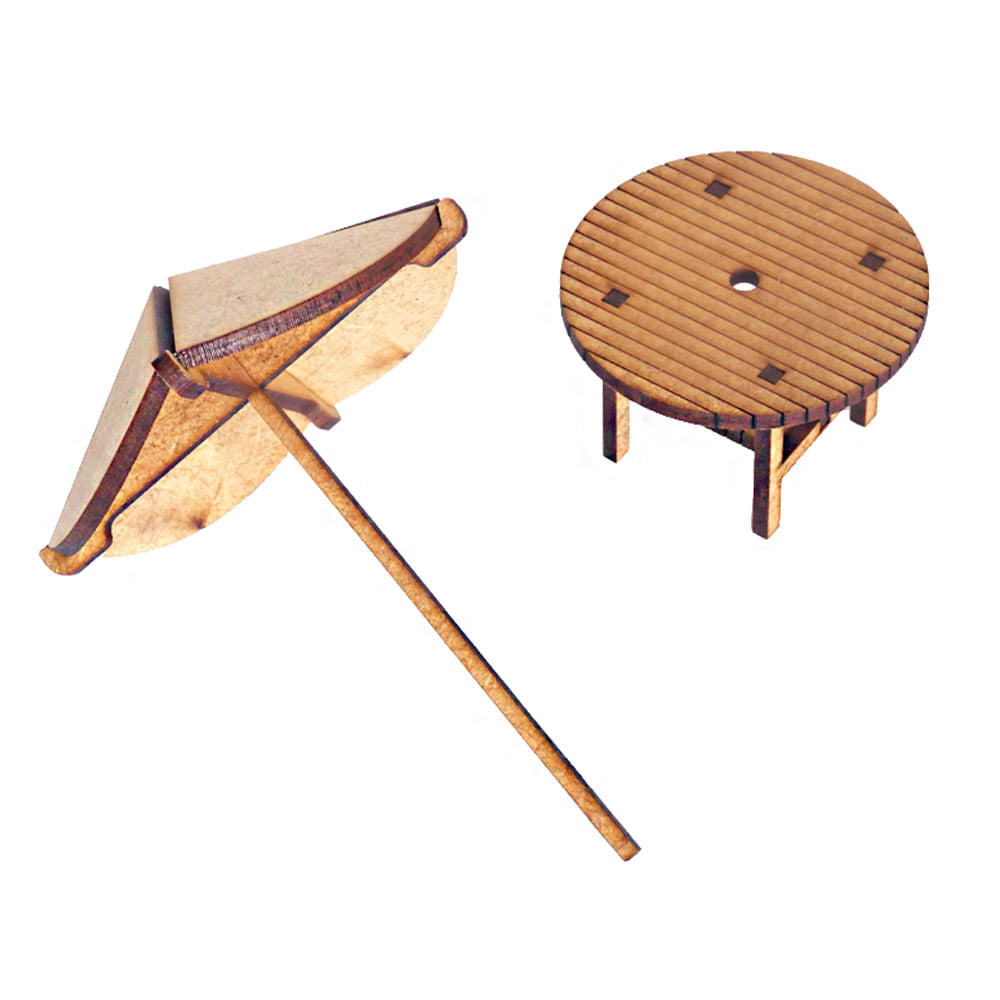 Miniatura Mdf Cru Mesa Guarda Sol 11x7,7x7,7cm M1004 - Woodplan