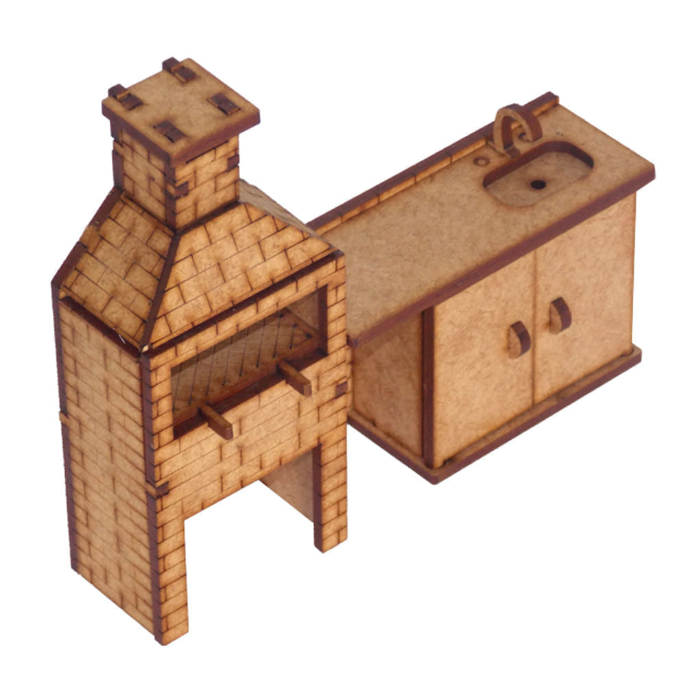 Miniatura Mdf Cru Churrasqueira 11x13x3cm M1002 - Woodplan