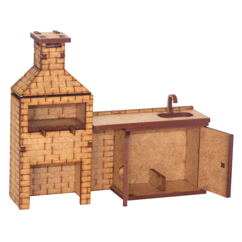 Miniatura Mdf Cru Churrasqueira 11x13x3cm M1002 - Woodplan