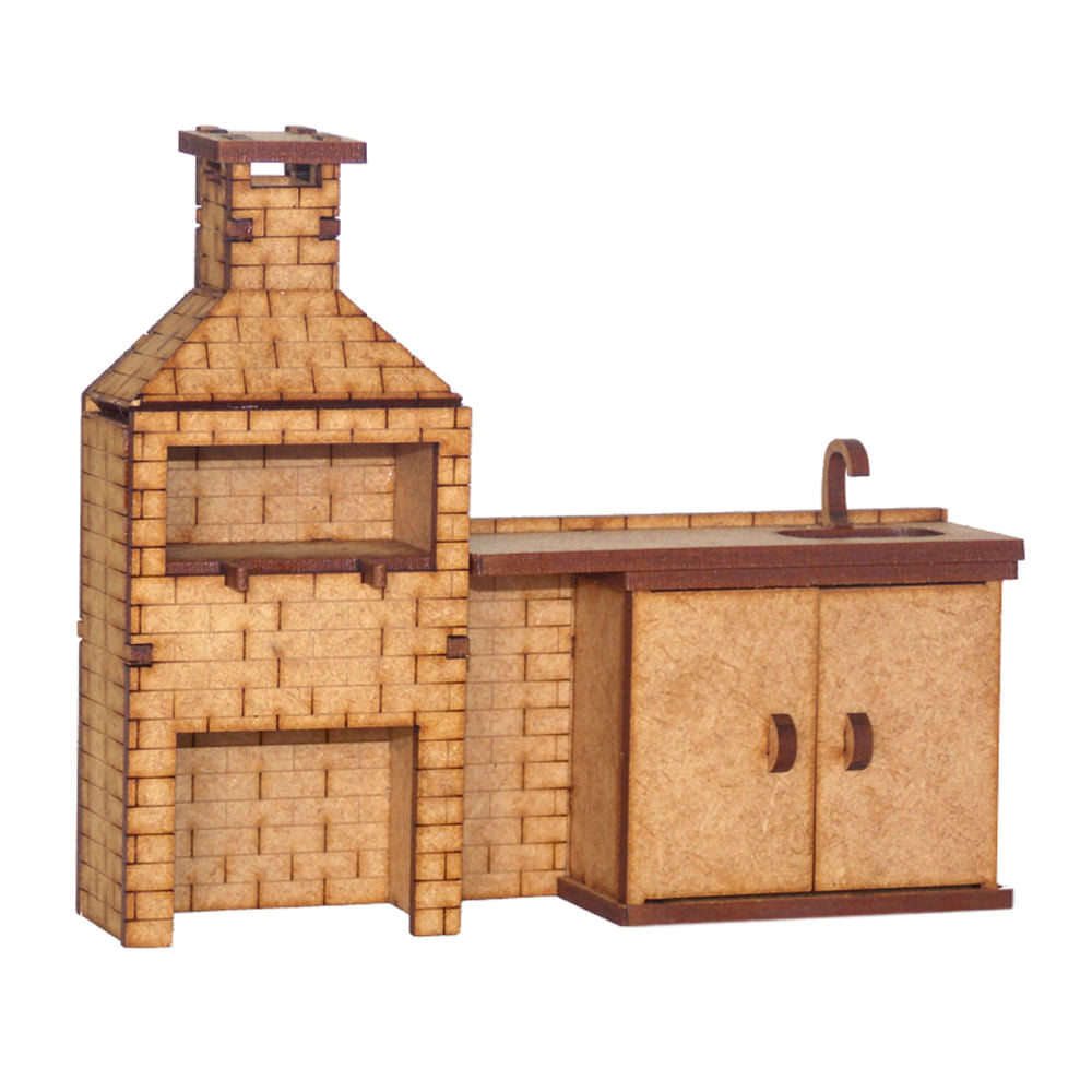 Miniatura Mdf Cru Churrasqueira 11x13x3cm M1002 - Woodplan