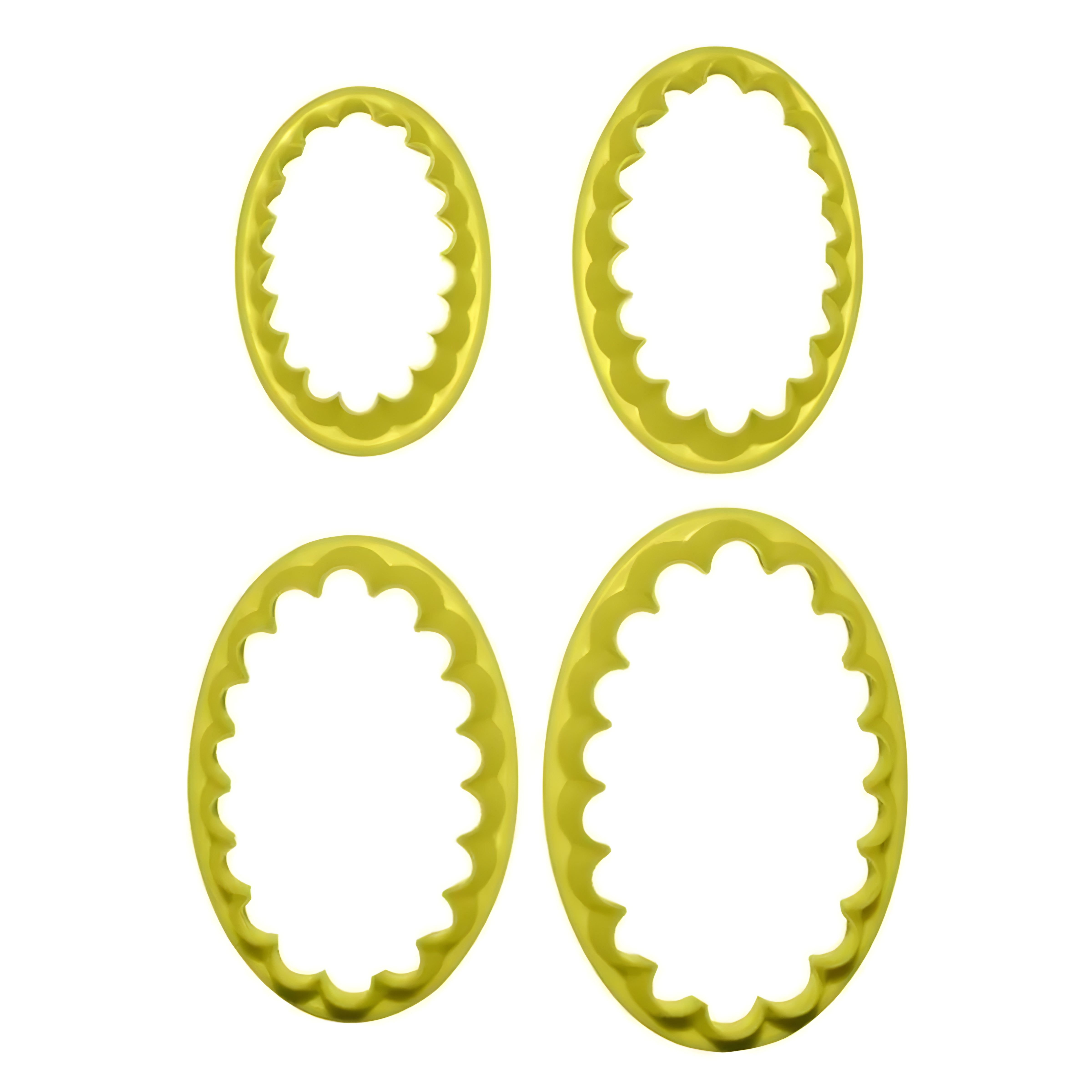 Kit Cortador Oval Babado P para Massas com 4 Peças - Bluestar