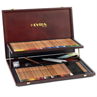 Estojo Madeira Lápis de Cor Rembrandt Polycolor Lyra Artist Atelier 106 Peças