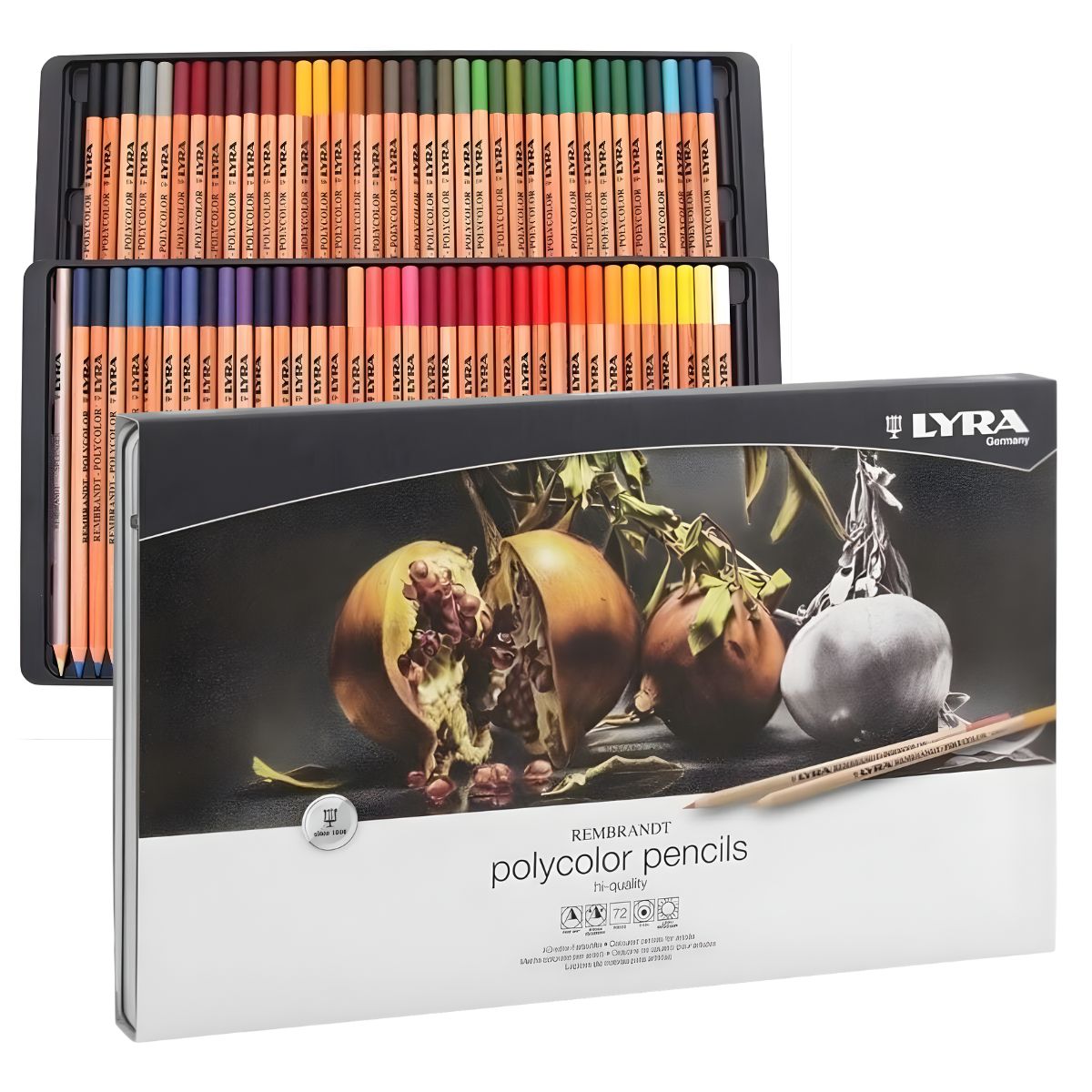 Estojo Lata Lápis de Cor Lyra Rembrandt Polycolor 72 Cores