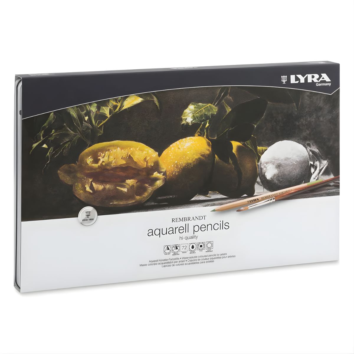 Estojo Lata Lápis de Cor Lyra Aquarelável Rembrandt Aquarell 72 Cores