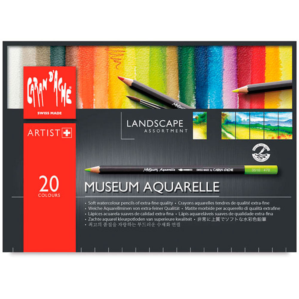 Estojo Lápis de Cor Caran D'ache Museum Aquarelável com 20 Cores