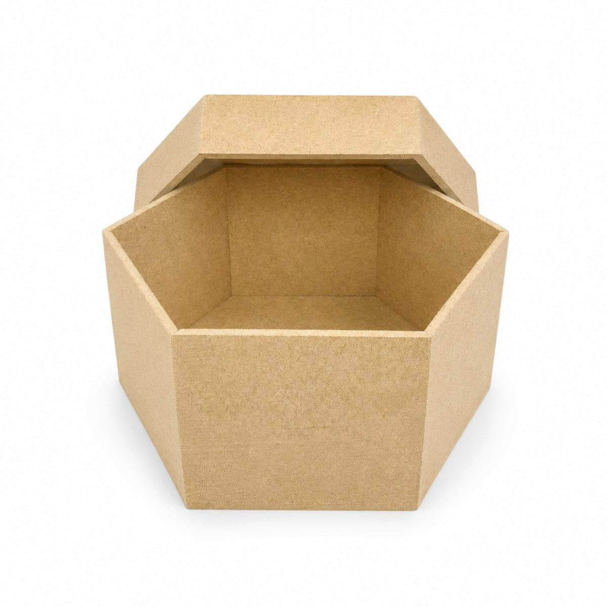 Caixa Tampa Sapato Sextavada Mdf Cru 13,5x13,5cm