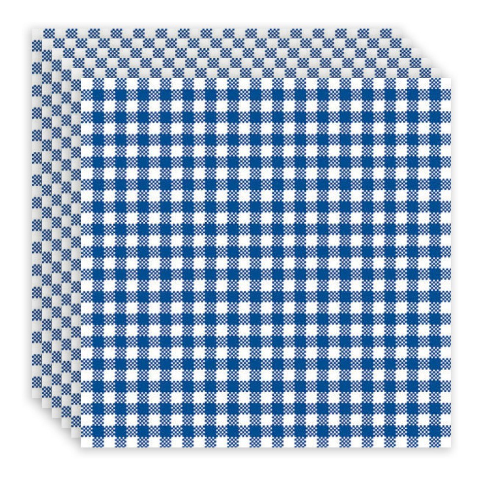 Guardanapo para Decoupage Ambiente 33x33cm com 20 Unidades - Xadrez Azul