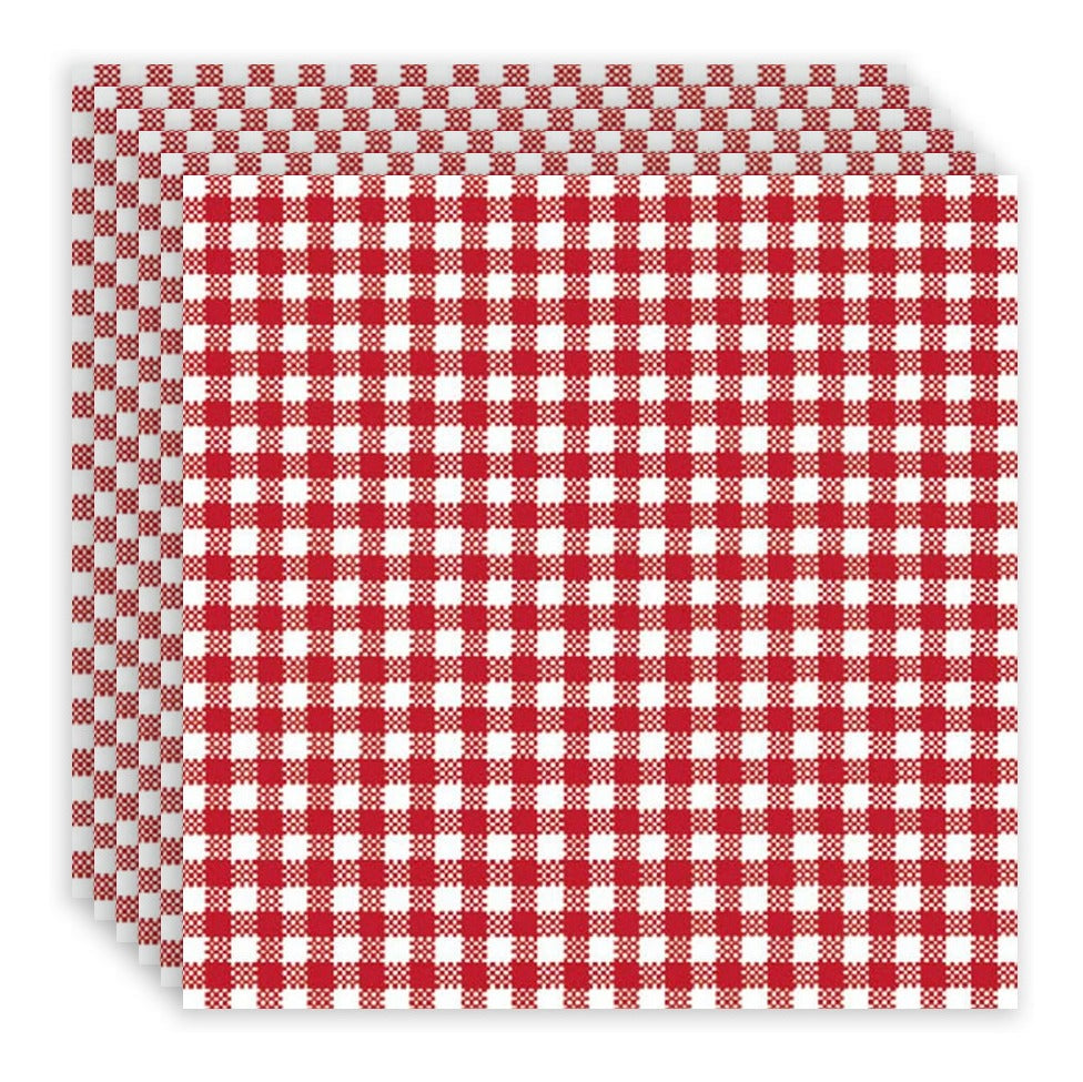 Guardanapo para Decoupage Ambiente 33x33cm com 20 Unidades - Xadrez Vermelho