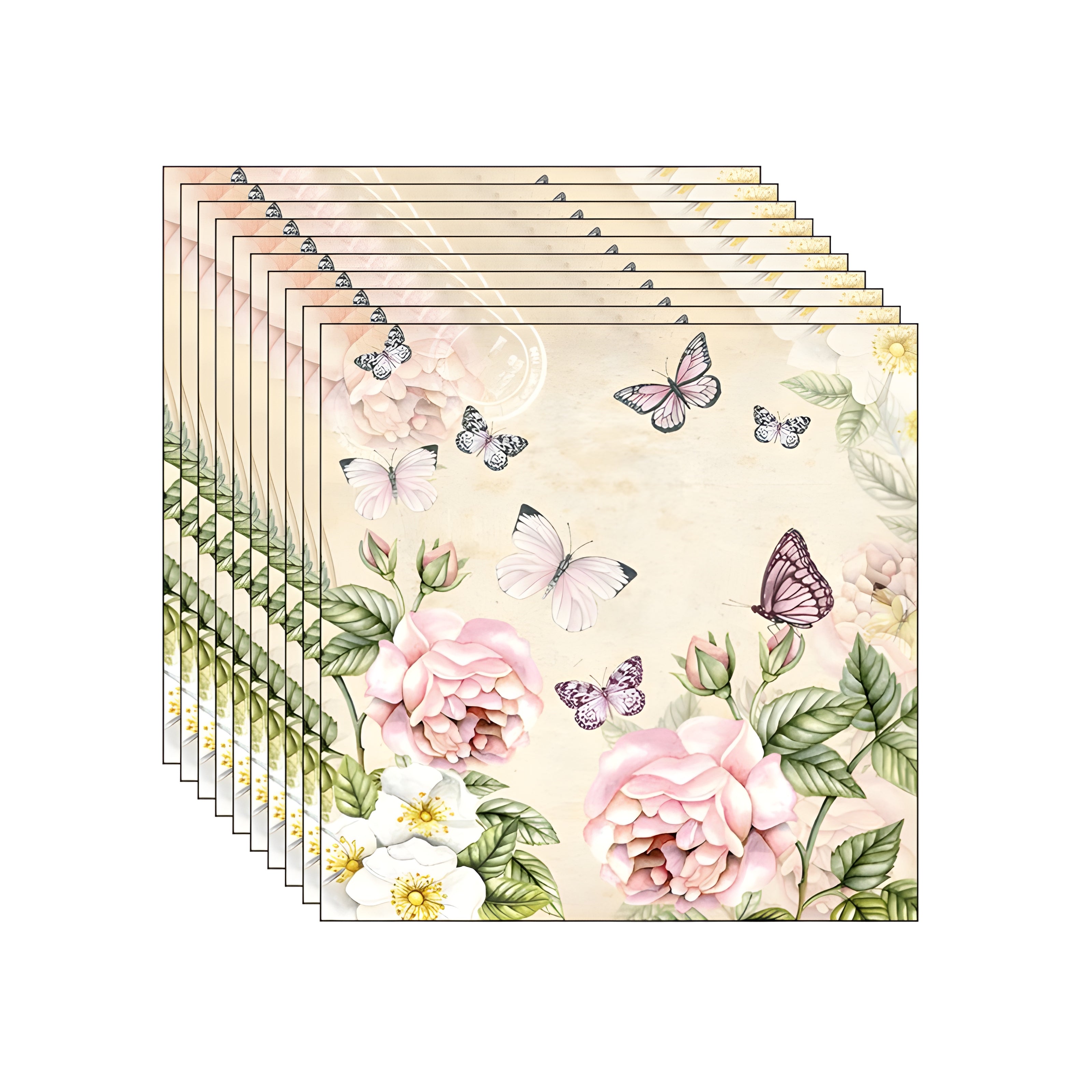Guardanapo para Decoupage Ambiente 33x33cm com 20 Unidades - Botânico Creme