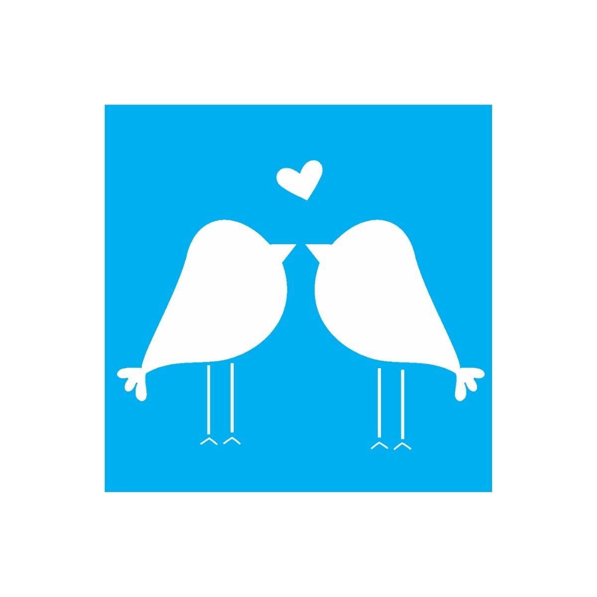 Stencil Opa 10x10cm - Passarinhos Casal - 1863