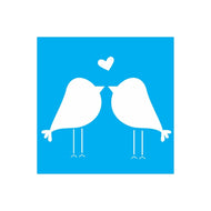 Stencil Opa 10x10cm - Passarinhos Casal - 1863