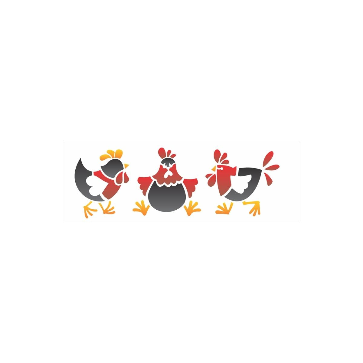 Stencil Opa 10x30cm - Galinhas Country - 1876
