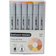 Marcador Artístico Sinoart Tons de Pele Skin com 06 Cores
