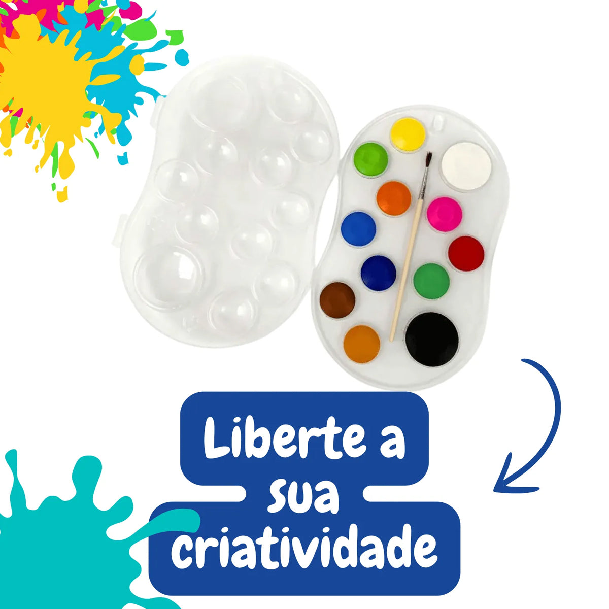 Estojo Aquarela 12 Cores e 1 Pincel Acrilex - 01812