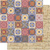 Papel para Scrapbook Dupla Face Azulejos Ii 30,5x30,5cm para Scrapbook e Papelaria Criativa Sd-0524 - Litoarte