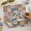 Papel para Scrapbook Dupla Face Azulejos Ii 30,5x30,5cm para Scrapbook e Papelaria Criativa Sd-0524 - Litoarte