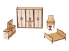 Kit Miniaturas Mdf Cru Quarto de Casal K2000 - Woodplan