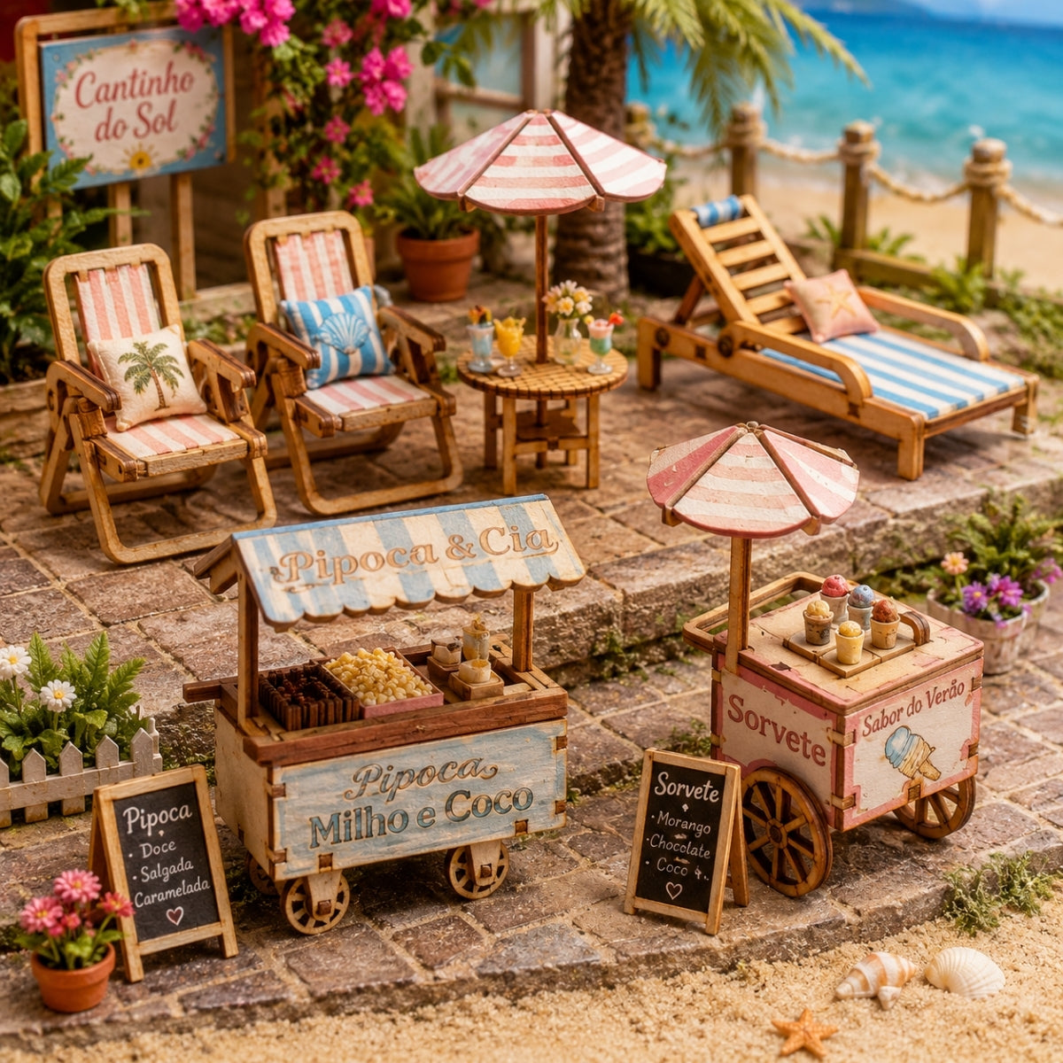 Kit Miniaturas Mdf Cru Praia K2009 - Woodplan