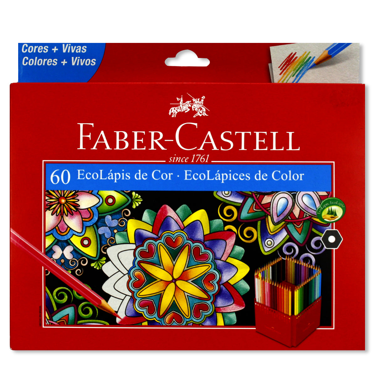 Estojo Lápis de Cor Ecolápis 60 Cores - Faber-castell 120160g