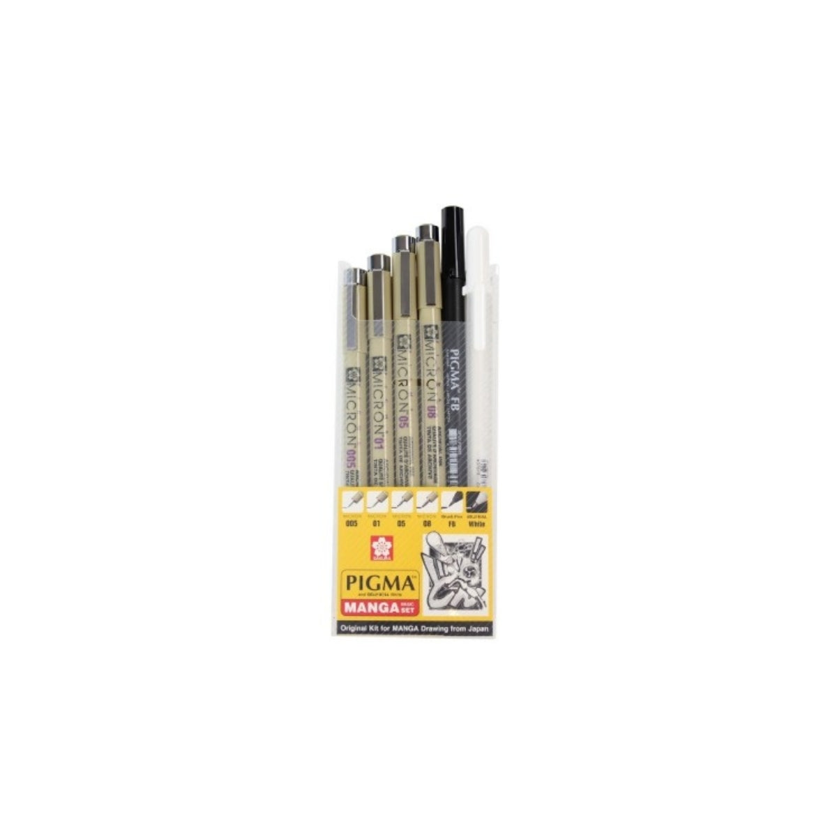 Estojo de Marcador Técnico Nankin Pigma Micron Manga com 6 Peças Xsdk-m6 Sakura
