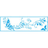 Stencil Estreito Borboleta Arabescos 8x28cm para Pintura Decorativa e Artesanato Ste-099 - Litoarte