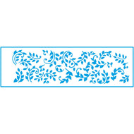 Stencil Estreito Barrado Folhas em Arabesco 8x28cm para Pintura Decorativa e Artesanato Ste-152 - Litoarte
