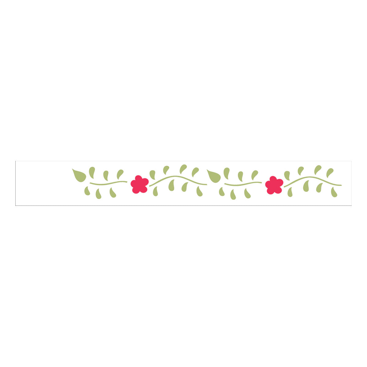 Stencil Flor Folha 4x30cm para Pintura Decorativa e Artesanato 1926 - Opa
