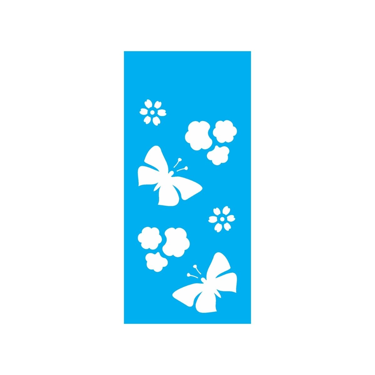 Stencil Opa 07x15cm - Borboleta e Flores - 1948