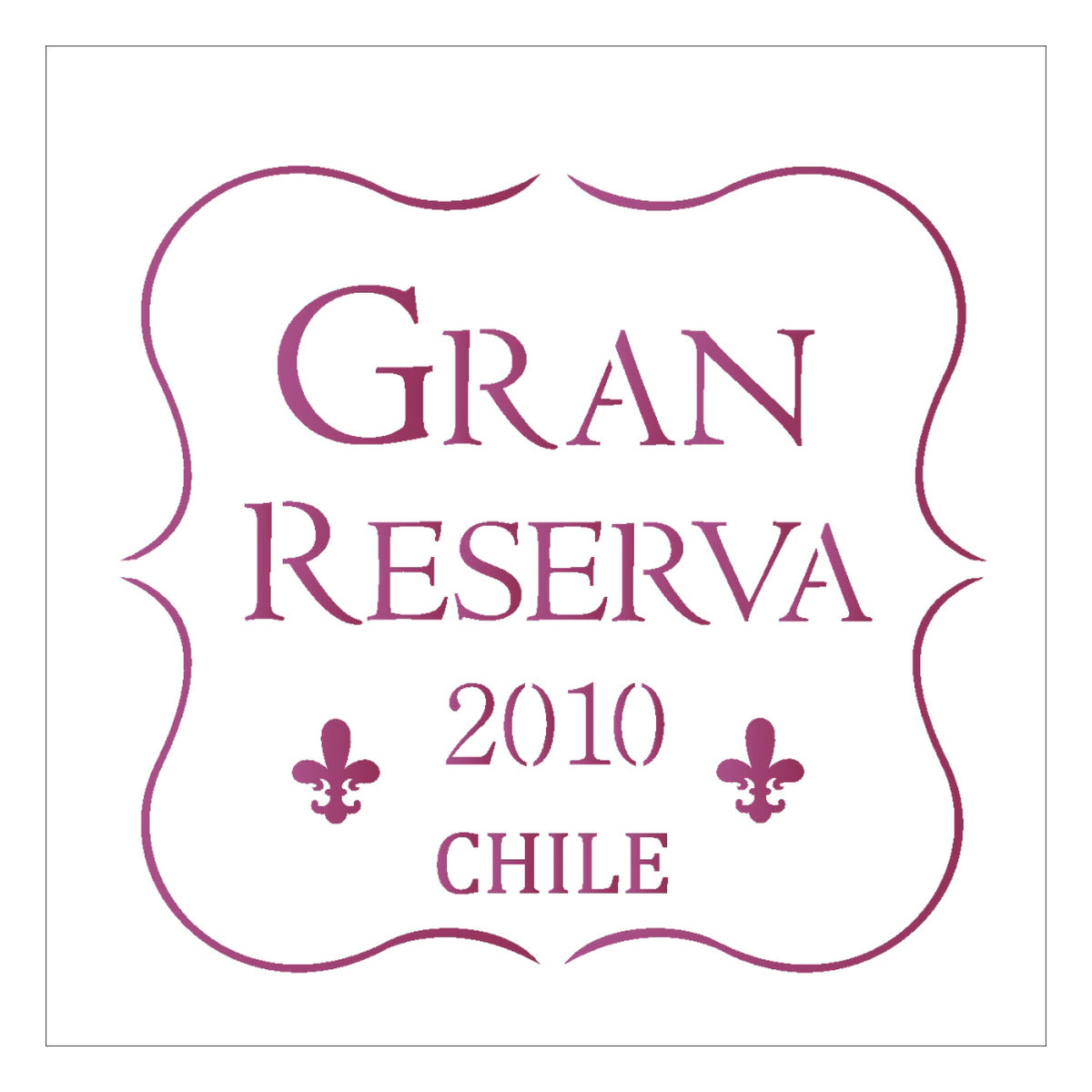 Stencil Rótulo Vinho 10x10cm para Pintura Decorativa e Artesanato 1984 - Opa