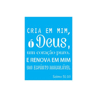Stencil Opa 15x20cm - Religião Salmo 51:10 - 2049