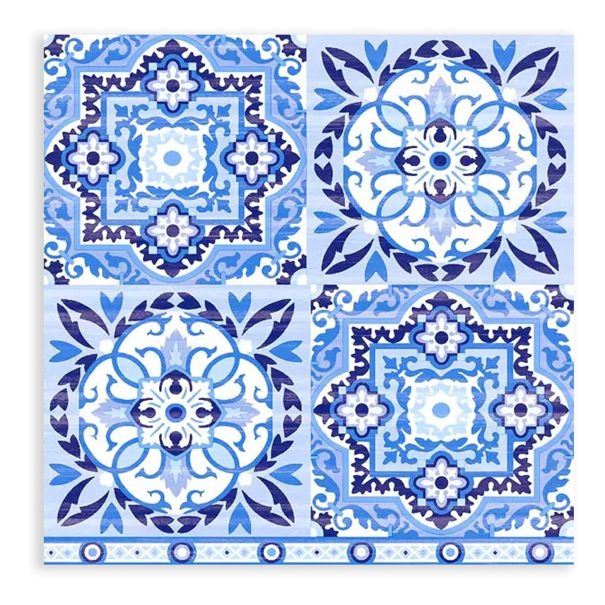 Guardanapo para Decoupage Ambiente 33x33cm com 20 Unidades - Azulejos Azuis
