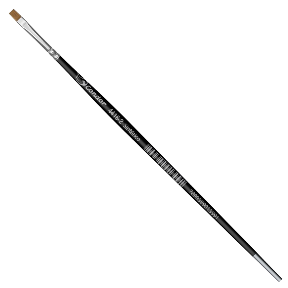 Pincel Condor 4416 Chato Sintético Cabo Longo