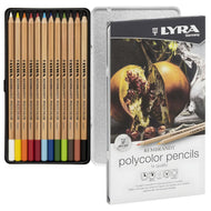 Estojo Lata Lápis de Cor Lyra Rembrandt Polycolor com 12 Cores