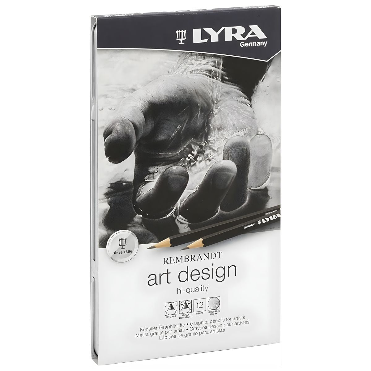 Estojo Lata Lápis Grafite Lyra Rembrandt Art Design 12 Graduações
