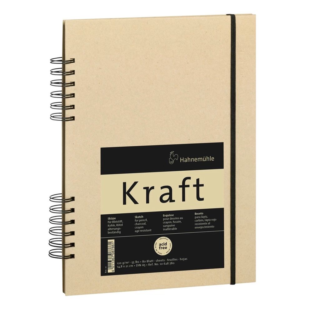 Caderno de Desenho Hahnemühle Kraft Sketch Book 120g/m² Com 80 Folhas