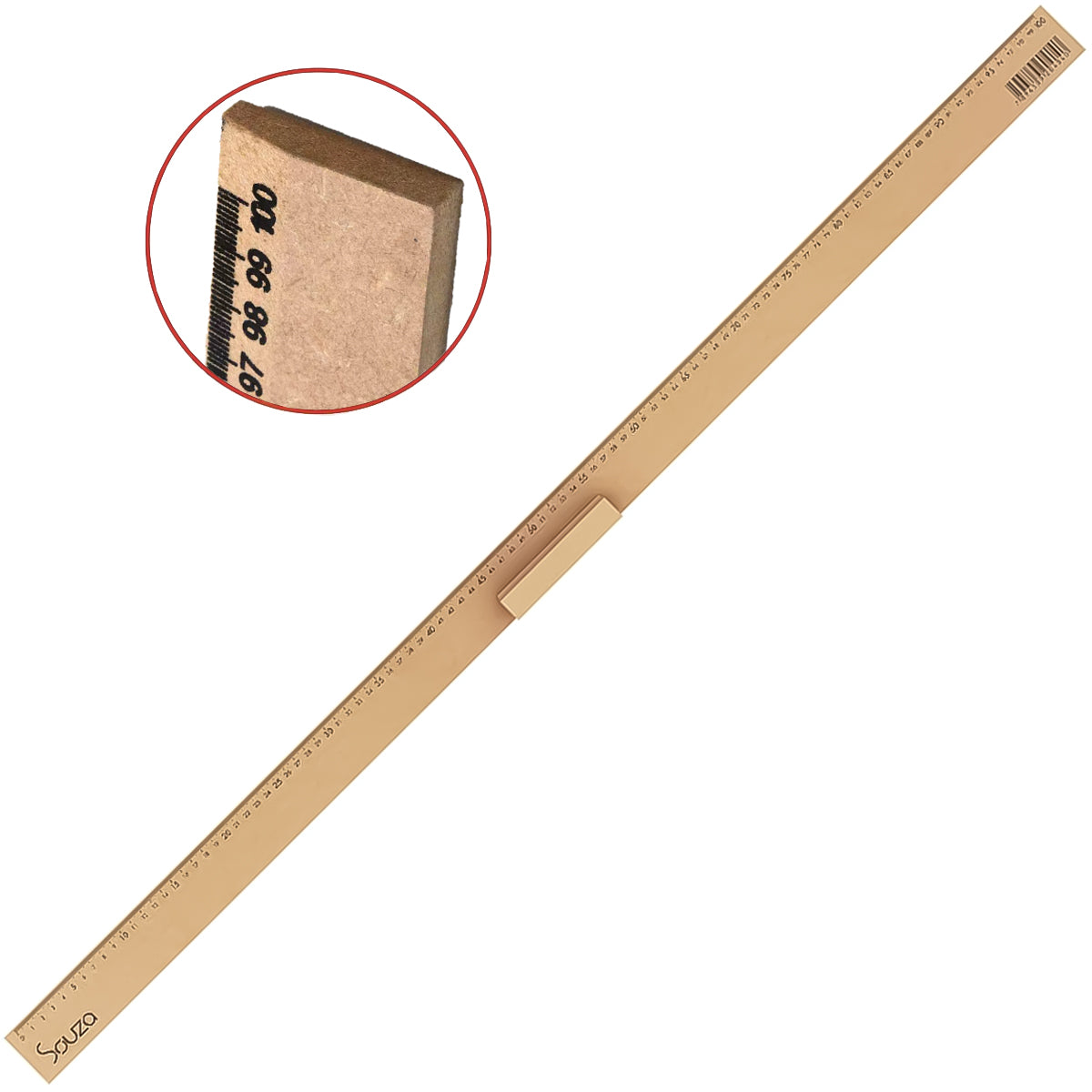 Régua de Madeira Souza Mdf 100cm com Pegador Natural