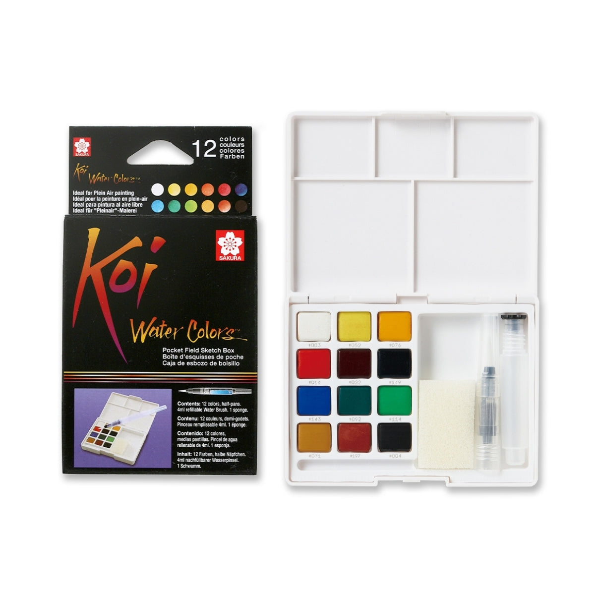 Estojo Aquarela em Pastilha Koi Water Colors com 12 Unidades Xncw-12h - Sakura