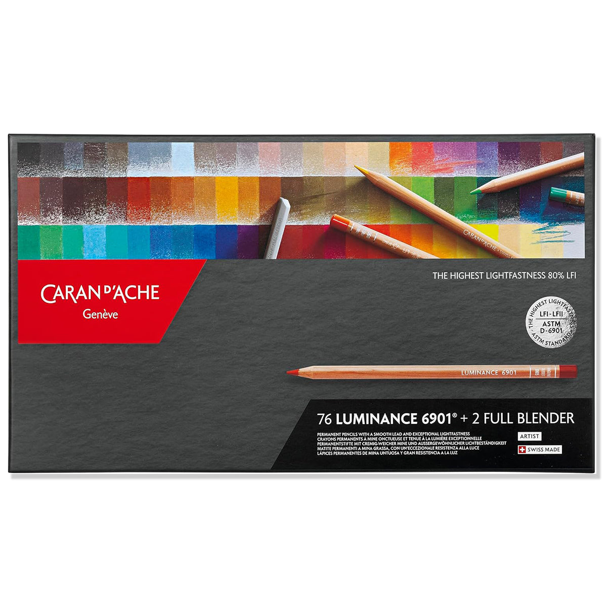 Estojo Lápis de Cor Caran D'ache Luminance com 76 Cores