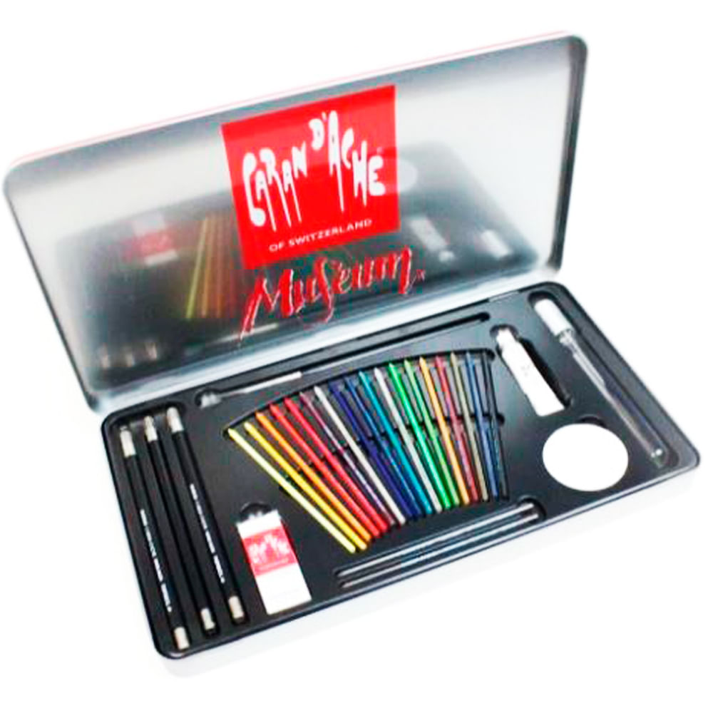 Estojo de Desenho Caran D'ache Museum Aquarela com 28 Peças