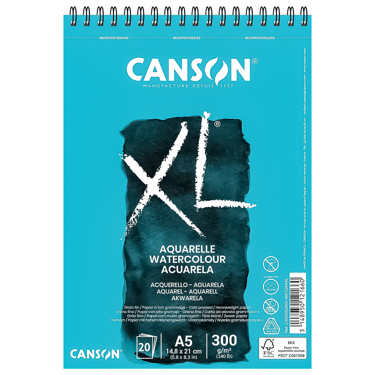 Bloco Papel Canson Xl Aquarelle 300 g/m²