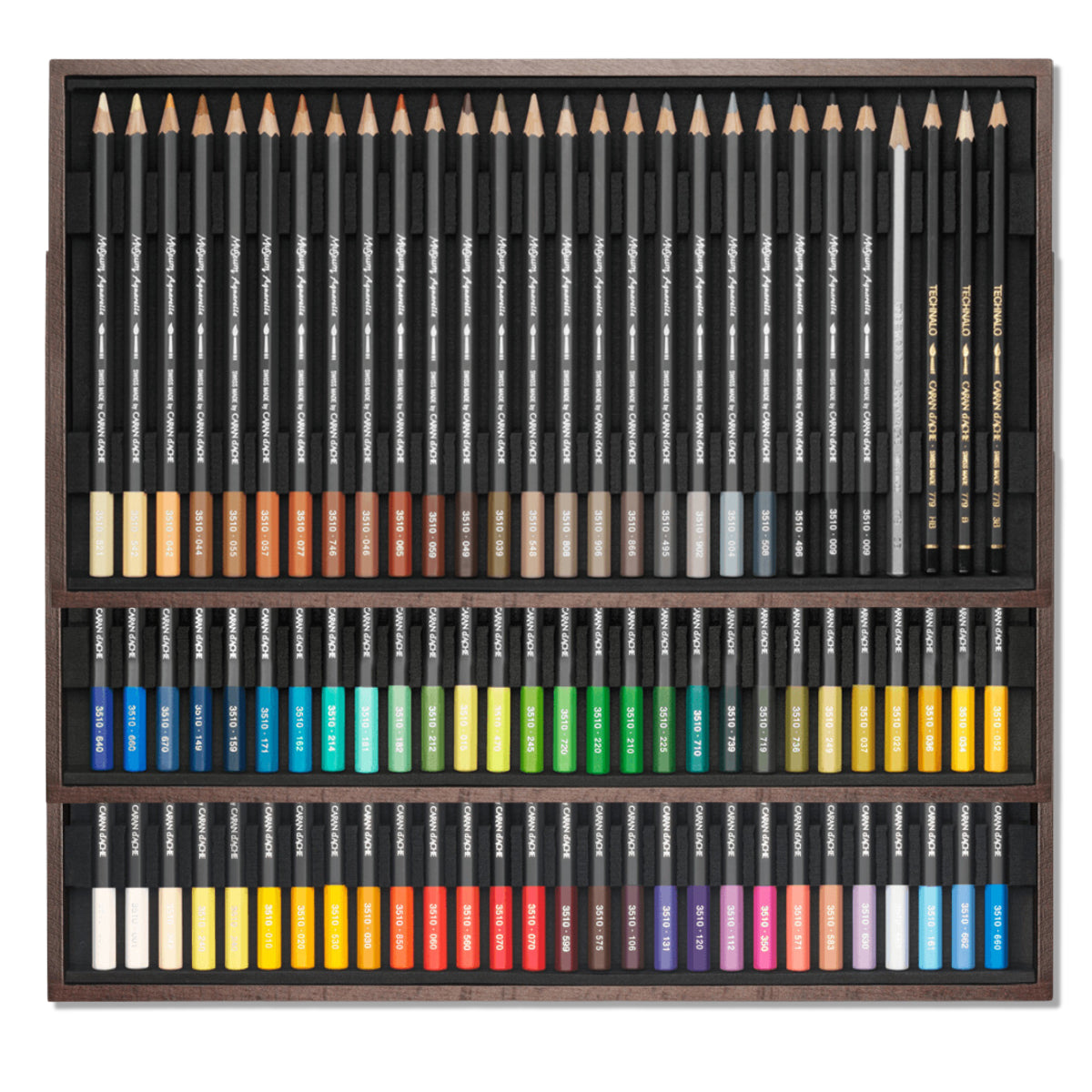 Estojo de Madeira Lápis de Cor Aquarela Museum Caran D'ache com 76 Cores