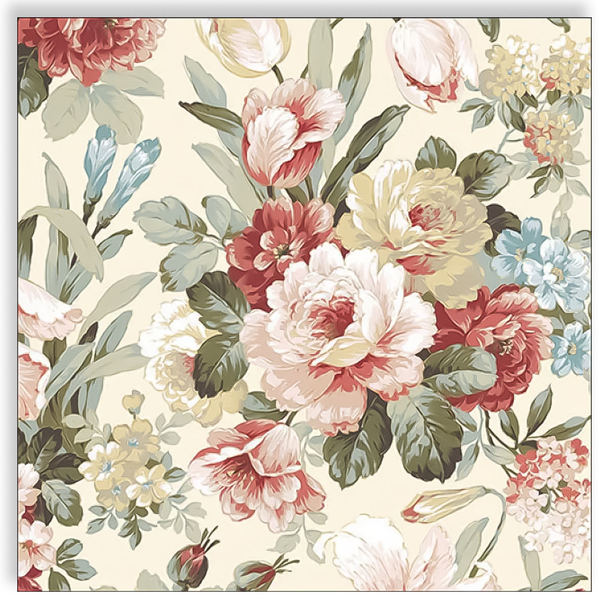 Guardanapo para Decoupage Ambiente 33x33cm com 20 Unidades - Rosas Creme 