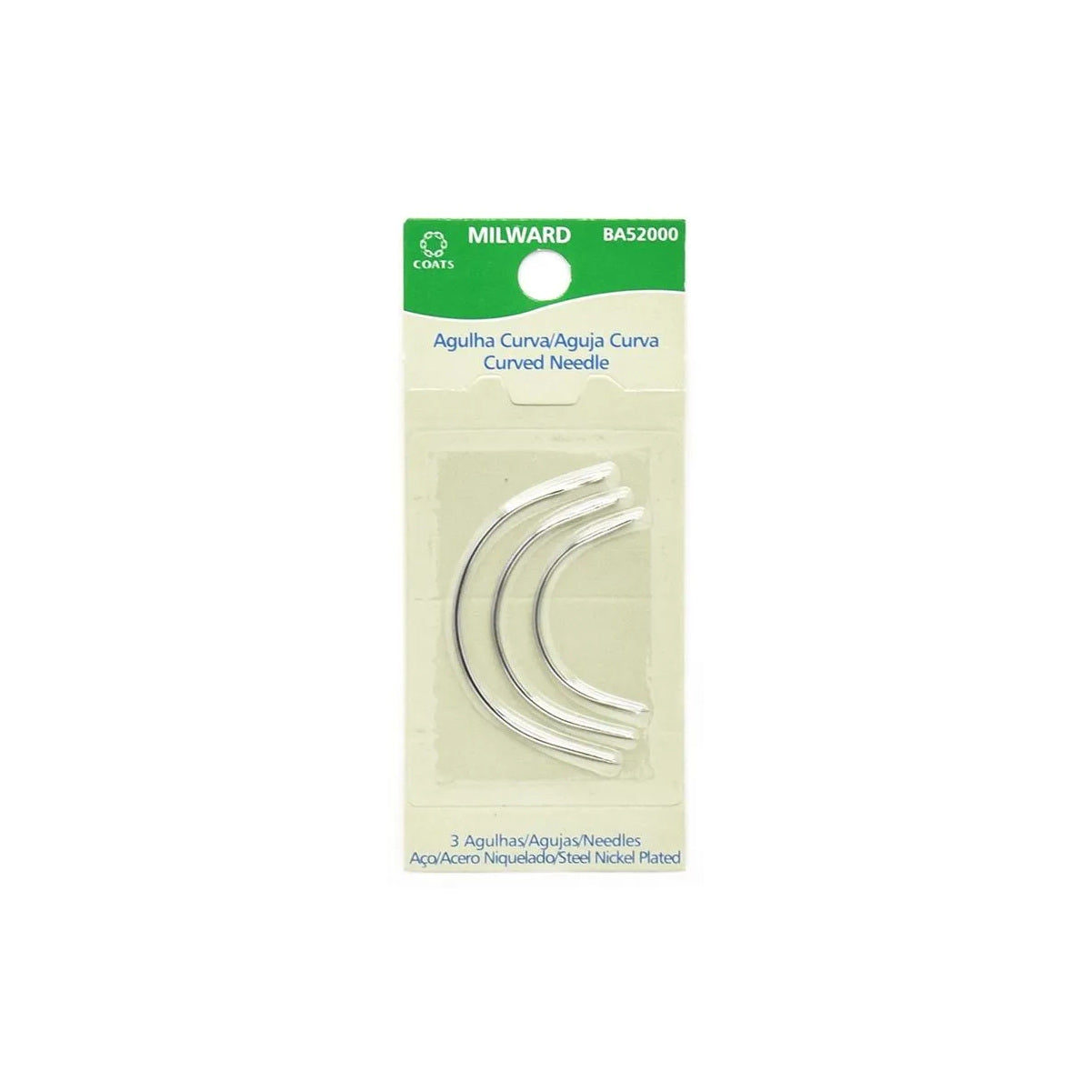 Agulha Curva Costura Manual com 3 Unidades - Milward