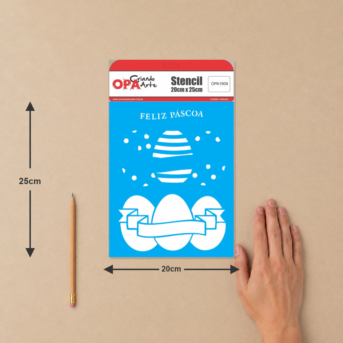 Stencil Ovos 20x25cm para Pintura Decorativa e Artesanato 1909 - Opa