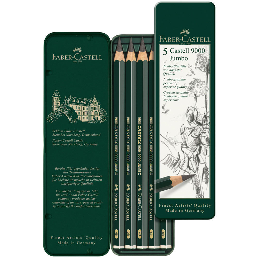 Estojo Lápis Grafite Jumbo 9000 5 Unidades Faber-castell 119305