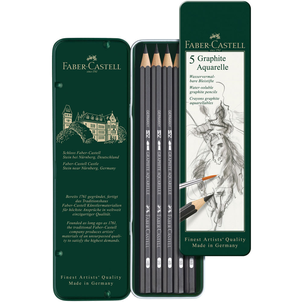 Estojo Lápis Grafite Aquarelável 5 Unidades Faber-castell 117805