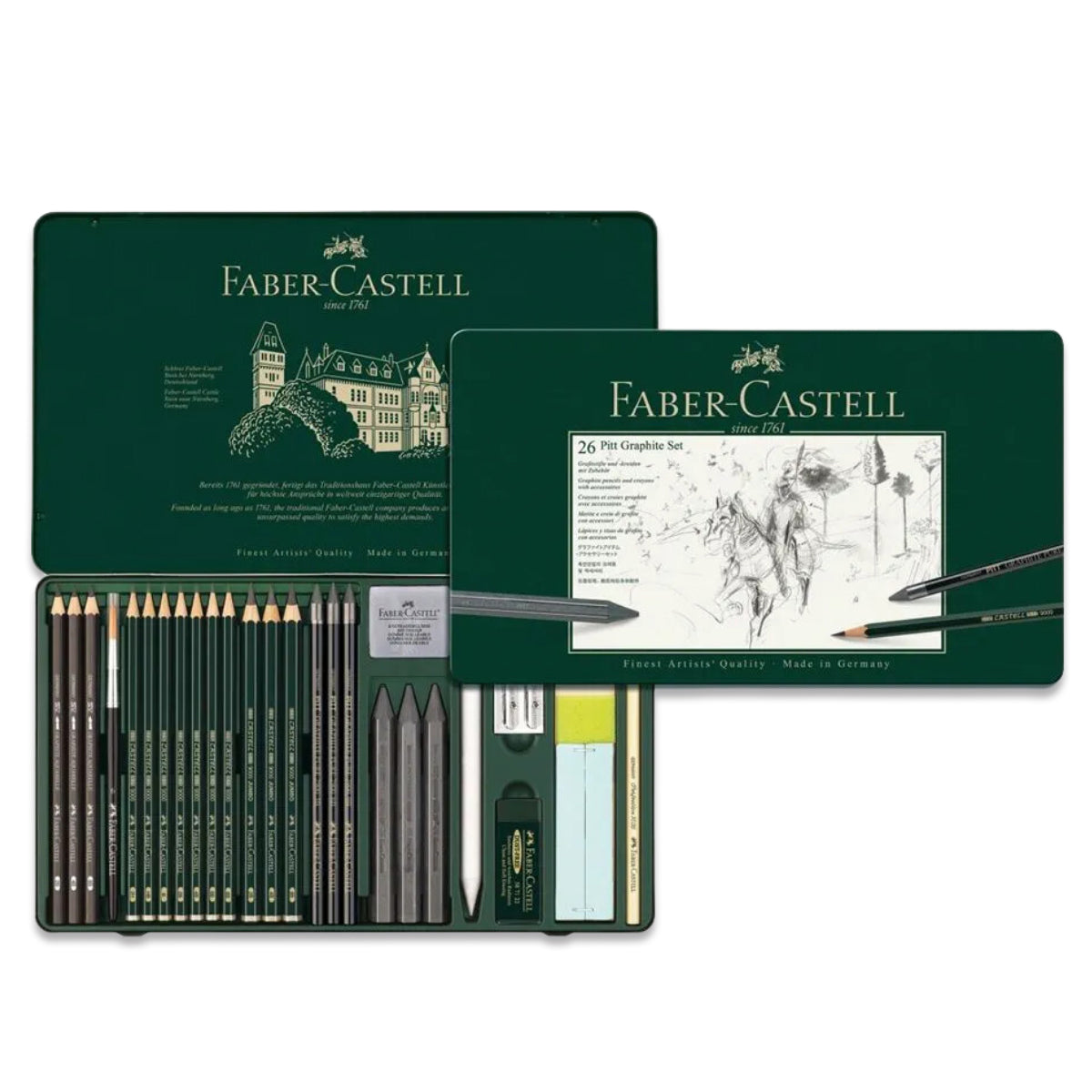 Estojo para Desenho Grafite Pitt Grande 26 Peças Faber-castell 112974