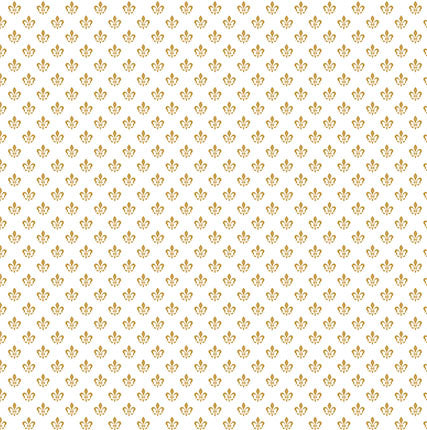 Papel para Scrapbook com Hot Stamping Flor de Lis Branco Dourado para Scrapbook e Papelaria Criativa Sh30-052 - Litoarte