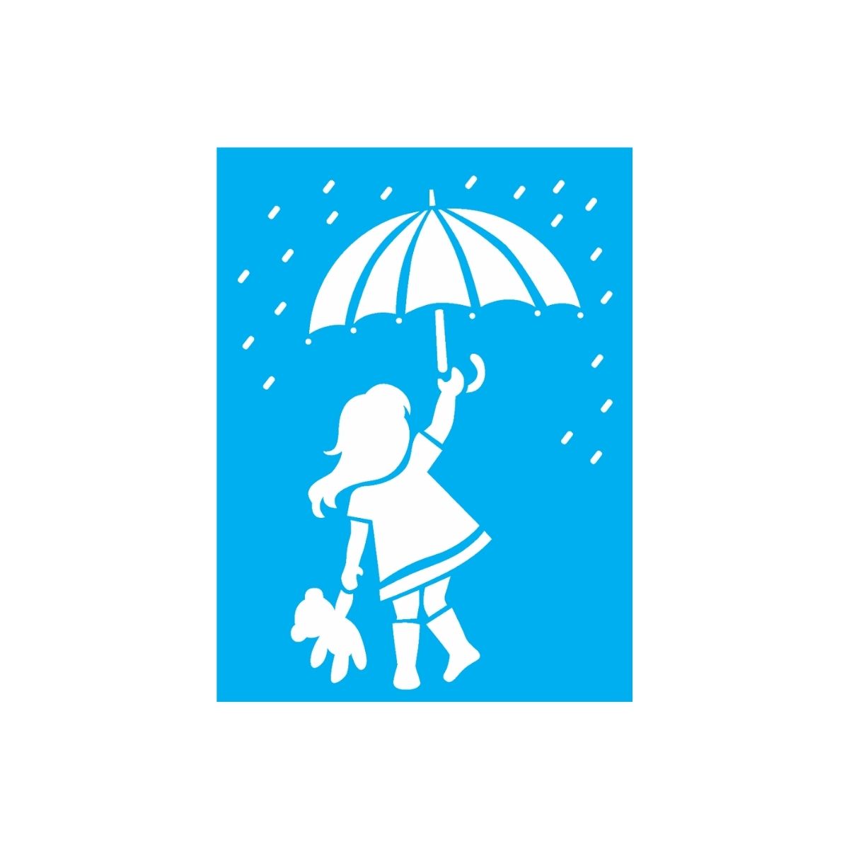 Stencil Opa 15x20cm - Menina com Guarda-chuva - 2166
